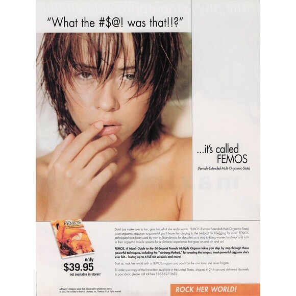 FEMOS Female Extended Multi Orgasmic orgasm State print ad Poster pinup sexy - Picture 1 of 1